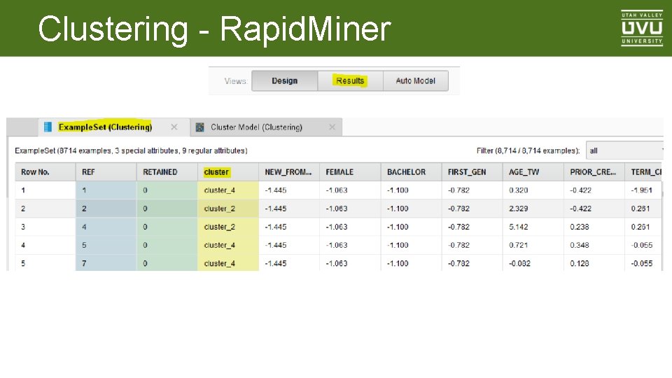 Clustering - Rapid. Miner 