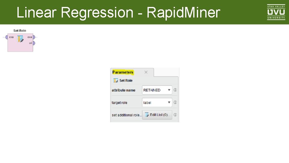 Linear Regression - Rapid. Miner 