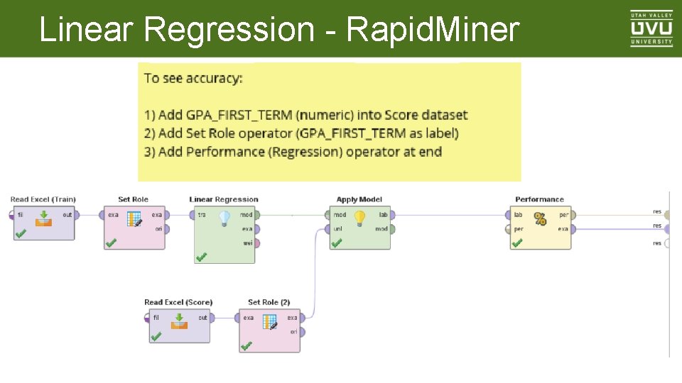 Linear Regression - Rapid. Miner 