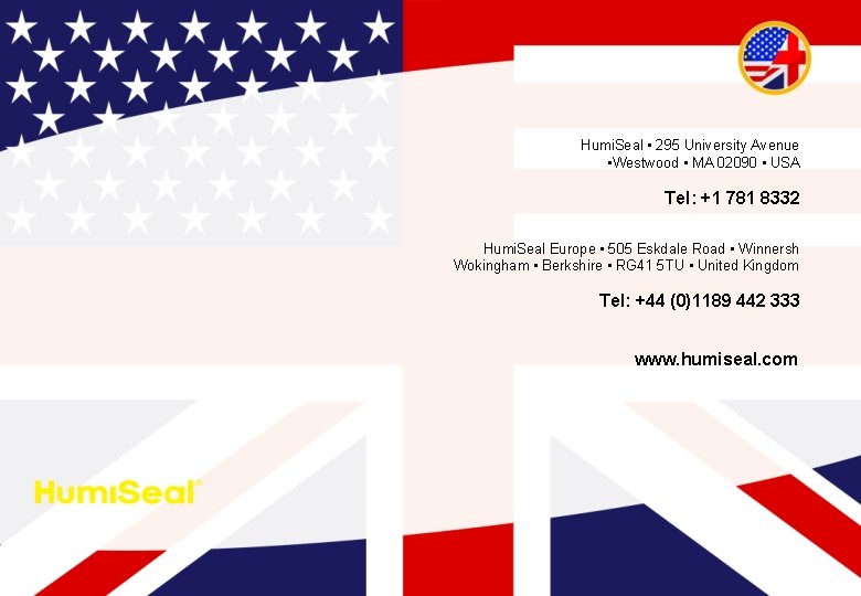 Humi. Seal • 295 University Avenue • Westwood • MA 02090 • USA Tel: