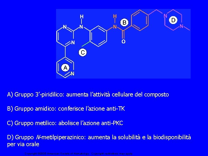 A) Gruppo 3’-piridilico: aumenta l’attività cellulare del composto B) Gruppo amidico: conferisce l’azione anti-TK