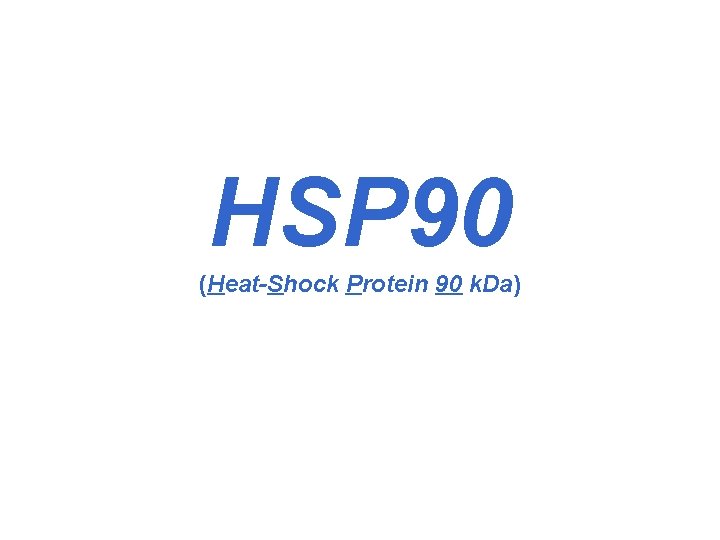 HSP 90 (Heat-Shock Protein 90 k. Da) 