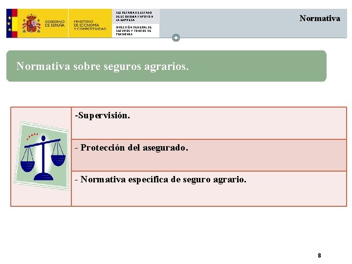 SECRETARIA DE ESTADO DE ECONOMIA Y APOYO A LA EMPRESA Normativa DIRECCIÓN GENERAL DE