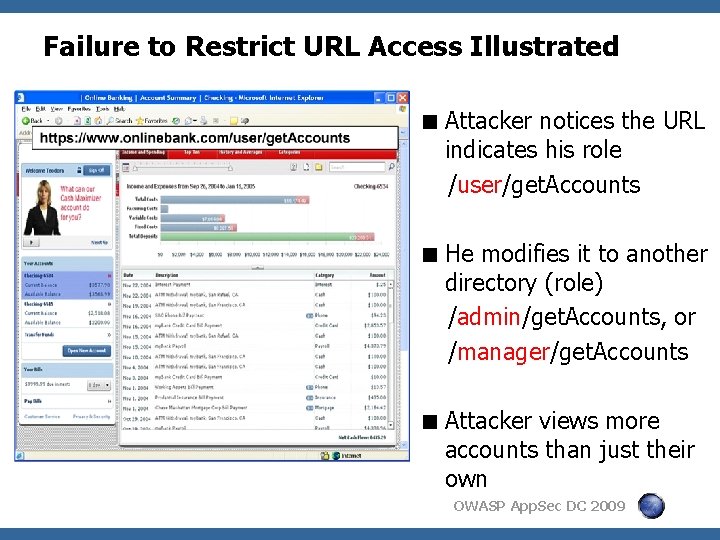 Failure to Restrict URL Access Illustrated < Attacker notices the URL indicates his role