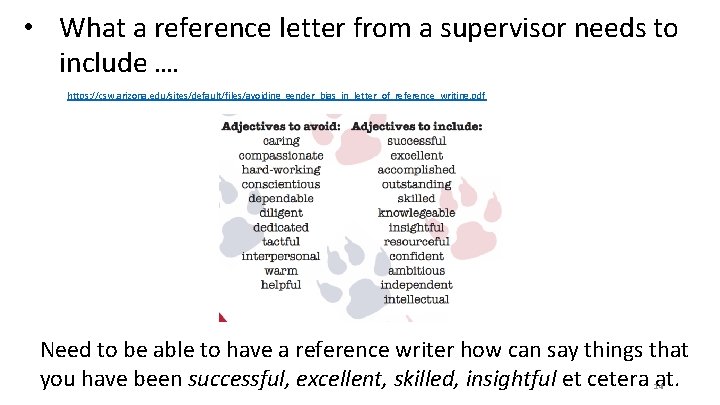  • What a reference letter from a supervisor needs to include …. https: