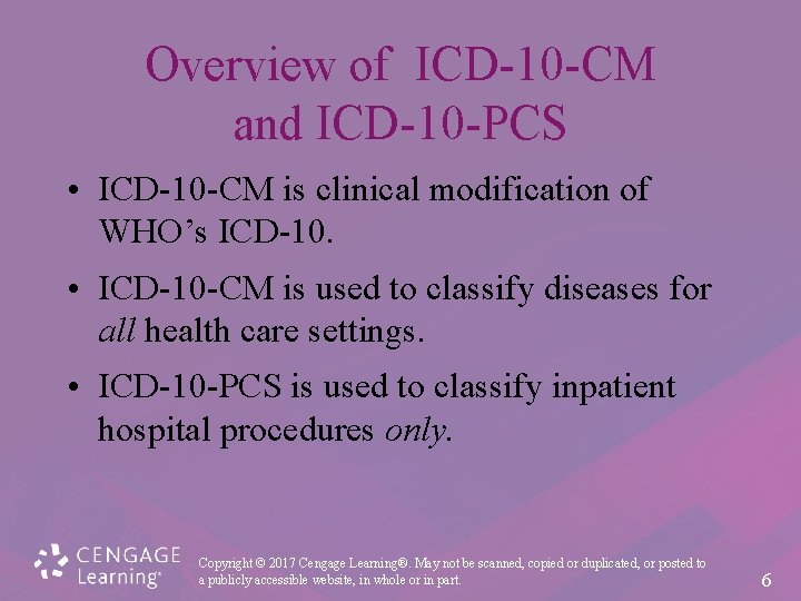 Overview of ICD-10 -CM and ICD-10 -PCS • ICD-10 -CM is clinical modification of