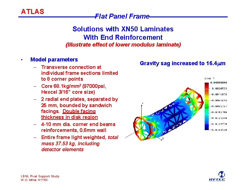 ATLAS Flat Panel Frame Solutions with XN 50 Laminates With End Reinforcement (illustrate effect