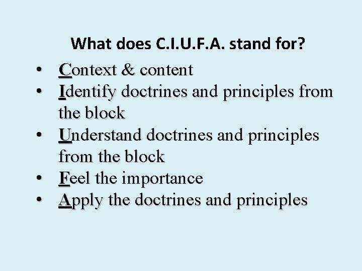  • • • What does C. I. U. F. A. stand for? Context