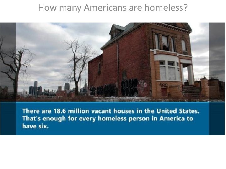 How many Americans are homeless? 