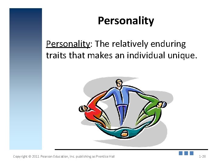 Personality: The relatively enduring traits that makes an individual unique. Copyright © 2011 Pearson