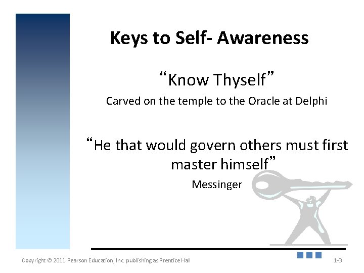 Keys to Self- Awareness “Know Thyself” Carved on the temple to the Oracle at