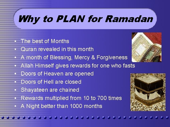 Why to PLAN for Ramadan • • • The best of Months Quran revealed