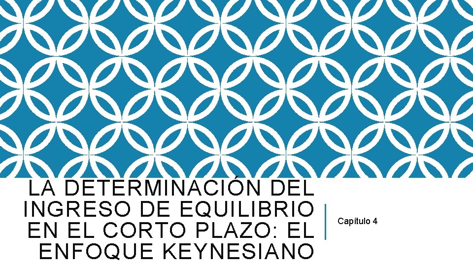 LA DETERMINACIÓN DEL INGRESO DE EQUILIBRIO EN EL CORTO PLAZO: EL ENFOQUE KEYNESIANO Capítulo