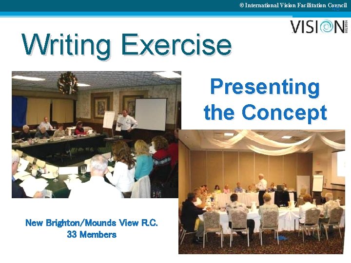 © International Vision Facilitation Council 48 Writing Exercise Presenting the Concept New Brighton/Mounds View