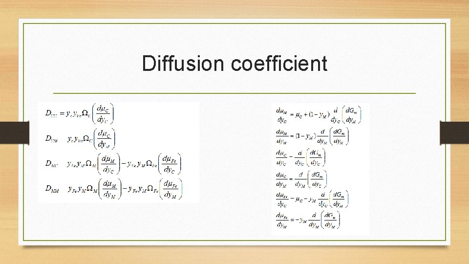 Diffusion coefficient 