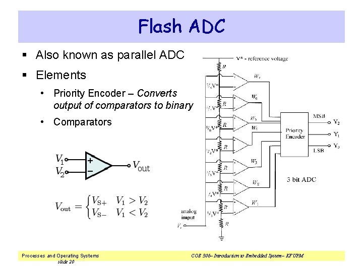 Flash ADC § Also known as parallel ADC § Elements • Priority Encoder –