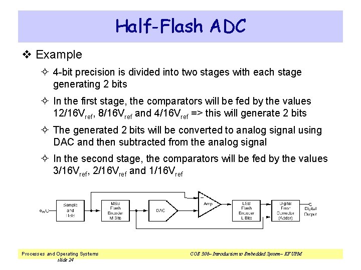 Half-Flash ADC v Example ² 4 -bit precision is divided into two stages with