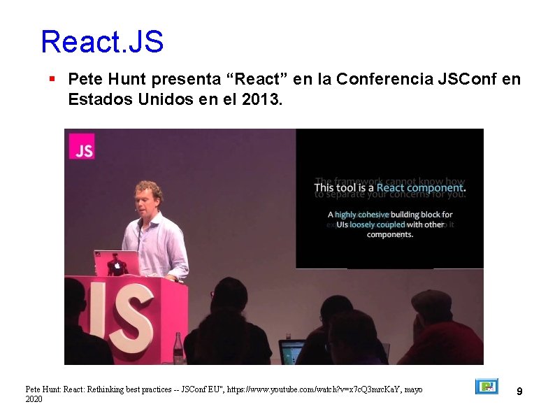 React. JS Pete Hunt presenta “React” en la Conferencia JSConf en Estados Unidos en