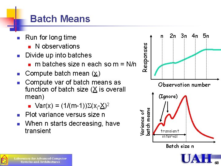 Batch Means n n n 2 n 3 n 4 n 5 n Responses