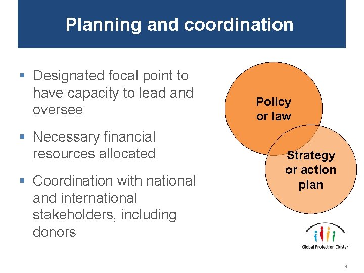 Planning and coordination § Designated focal point to have capacity to lead and oversee