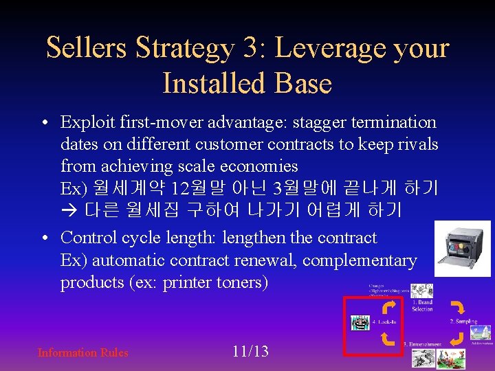 Sellers Strategy 3: Leverage your Installed Base • Exploit first-mover advantage: stagger termination dates