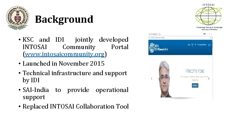 INTOSAI Background Knowledge Sharing & Knowledge Services Committee • KSC and IDI jointly developed