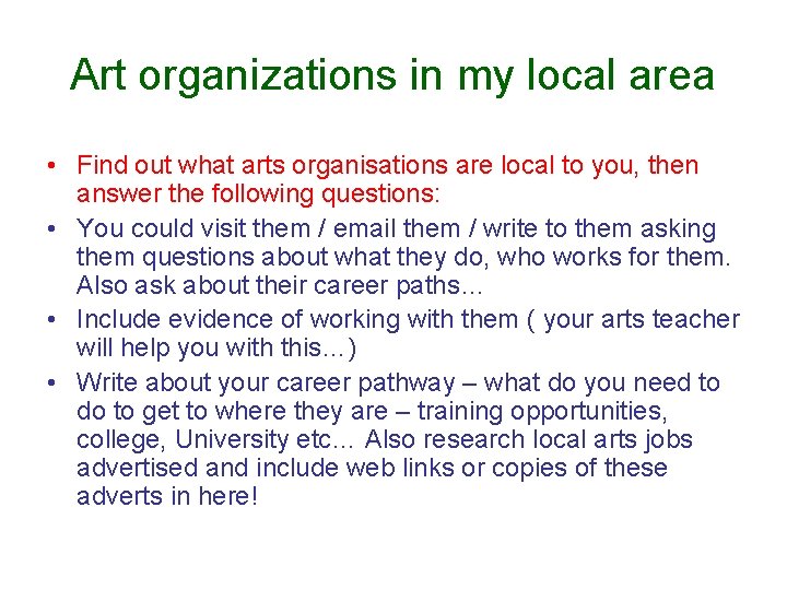 Art organizations in my local area • Find out what arts organisations are local