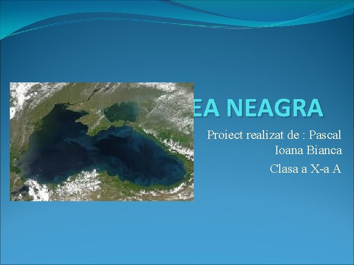 MAREA NEAGRA Proiect realizat de : Pascal Ioana Bianca Clasa a X-a A 