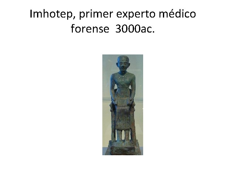 Imhotep, primer experto médico forense 3000 ac. 