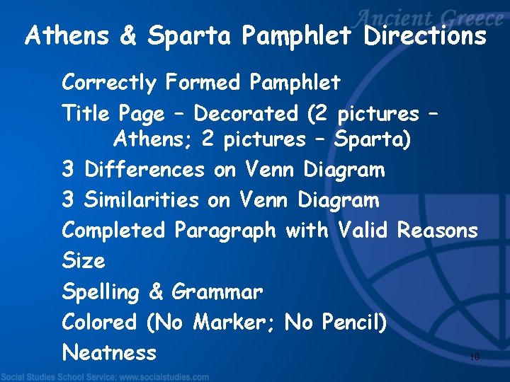 Athens & Sparta Pamphlet Directions Correctly Formed Pamphlet Title Page – Decorated (2 pictures