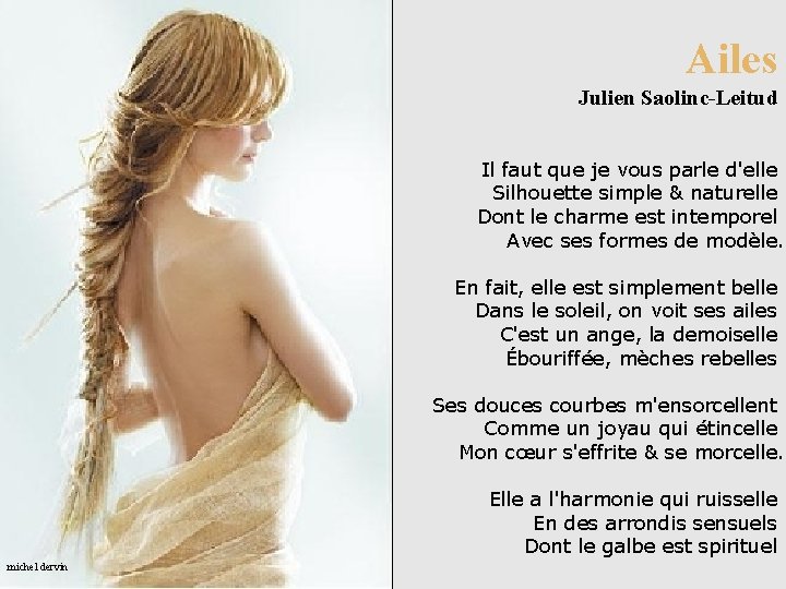 Ailes Julien Saolinc-Leitud Il faut que je vous parle d'elle Silhouette simple & naturelle