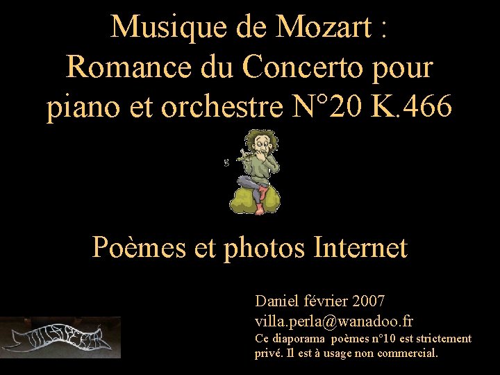 Musique de Mozart : Romance du Concerto pour piano et orchestre N° 20 K.