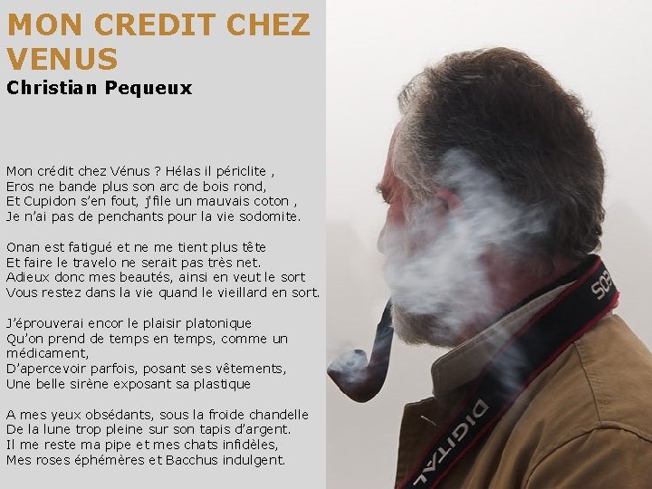 MON CREDIT CHEZ VENUS Christian Pequeux Mon crédit chez Vénus ? Hélas il périclite