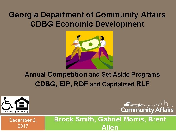 Georgia Department of Community Affairs CDBG Economic Development Annual Competition and Set-Aside Programs CDBG,