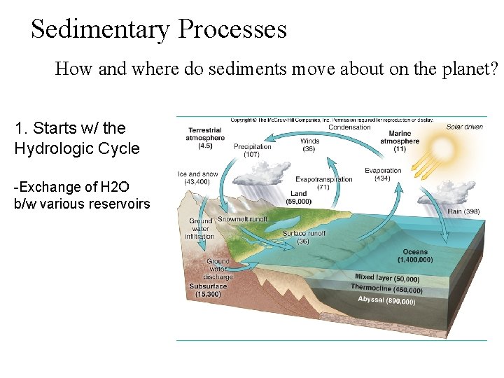 Sedimentary Processes How and where do sediments move about on the planet? 1. Starts