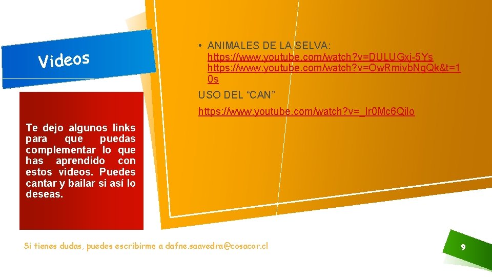 Videos • ANIMALES DE LA SELVA: https: //www. youtube. com/watch? v=DULUGxj-5 Ys https: //www.