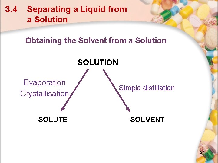 3. 4 Separating a Liquid from a Solution Obtaining the Solvent from a Solution 3. 4 Separating a Liquid from a Solution Obtaining the Solvent from a Solution