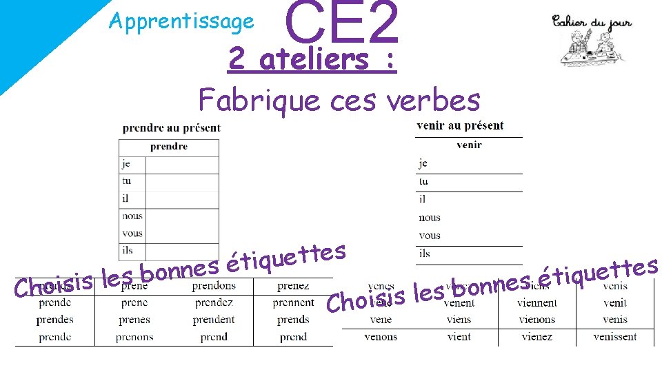 CE 2 2 ateliers : Apprentissage Fabrique ces verbes b s e l s CE 2 2 ateliers : Apprentissage Fabrique ces verbes b s e l s