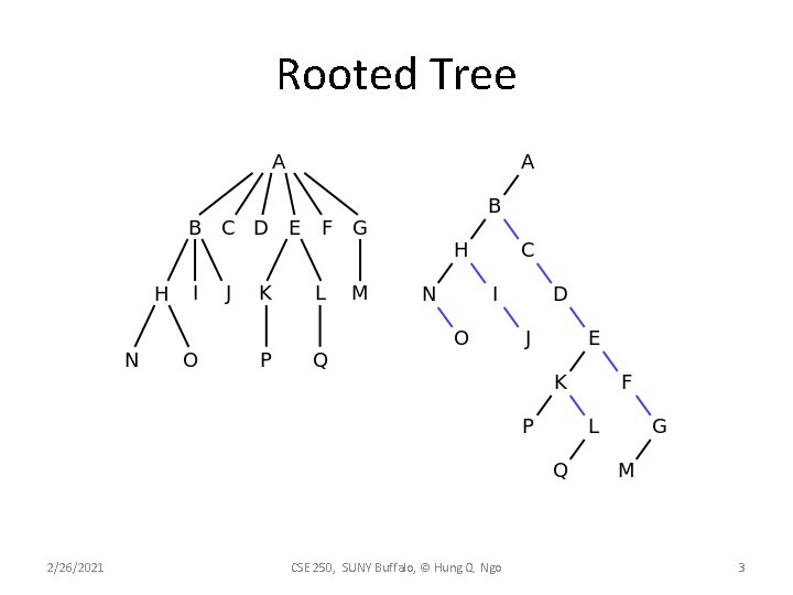 Rooted Tree 2/26/2021 CSE 250, SUNY Buffalo, © Hung Q. Ngo 3 