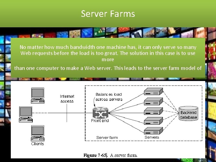 Server Farms No matter how much bandwidth one machine has, it can only serve