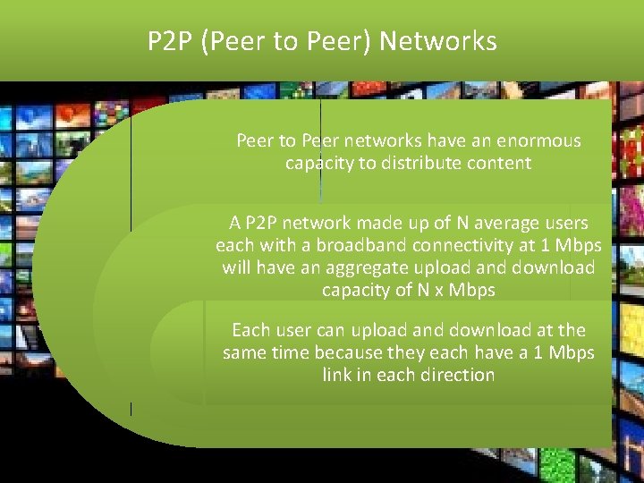 P 2 P (Peer to Peer) Networks Peer to Peer networks have an enormous