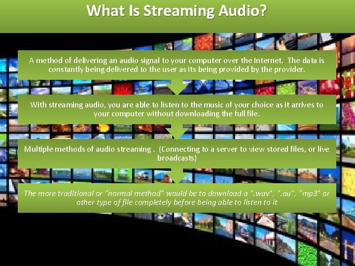 What Is Streaming Audio? A method of delivering an audio signal to your computer