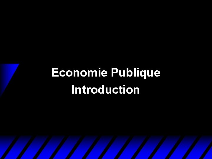 Economie Publique Introduction 