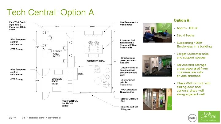 Tech Central: Option A: • Approx. 880 sf • 3 to 4 Techs •