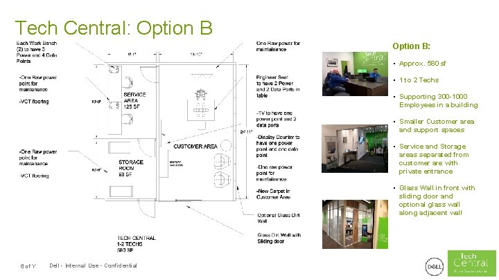 Tech Central: Option B: • Approx. 580 sf • 1 to 2 Techs •