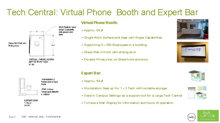 Tech Central: Virtual Phone Booth and Expert Bar Virtual Phone Booth: • Approx. 54