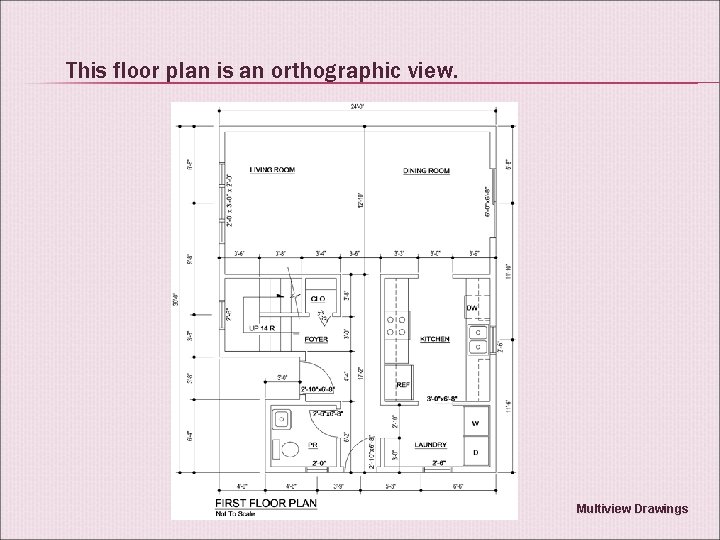 This floor plan is an orthographic view. Multiview Drawings 