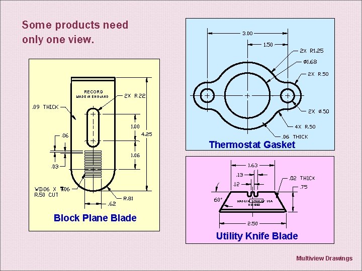 Some products need only one view. RECORD MADE IN ENGLAND Thermostat Gasket i MADE