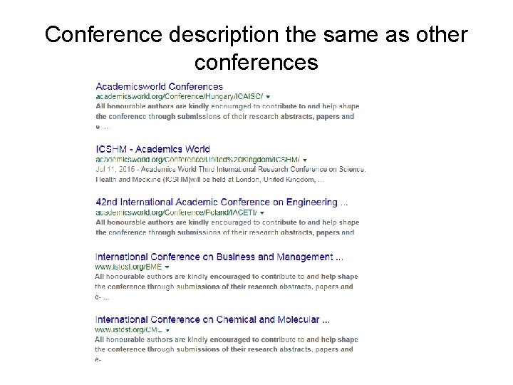 Conference description the same as other conferences 