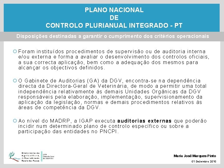 PLANO NACIONAL DE CONTROLO PLURIANUAL INTEGRADO - PT Disposições destinadas a garantir o cumprimento